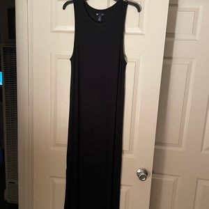 Gap maxi black knit dress with side slits